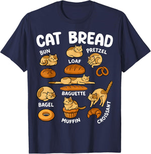 Cat Bread Funny Cat Lover Bakery T-Shirt - T-Shirt | Navy
