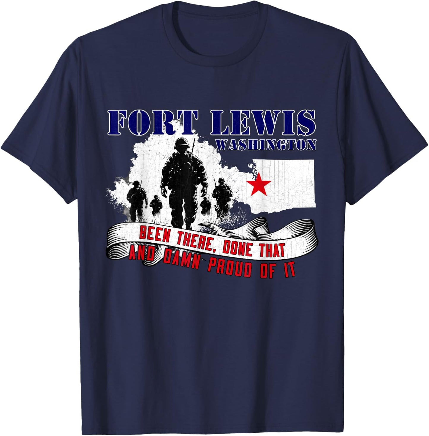 Fort Lewis Washington US Military Base Veterans Day T-Shirt - T-Shirt | Navy
