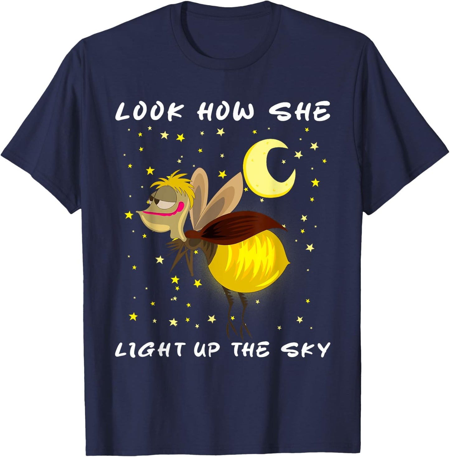 Look How She Lights Up The Sky Meme Firefly magic T-Shirt - T-Shirt | Navy