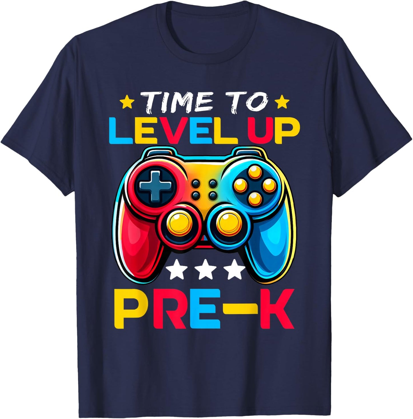 Time To Level Up Pre-K Video Gamer Kids Back To School T-Shirt - T-Shirt | Navy