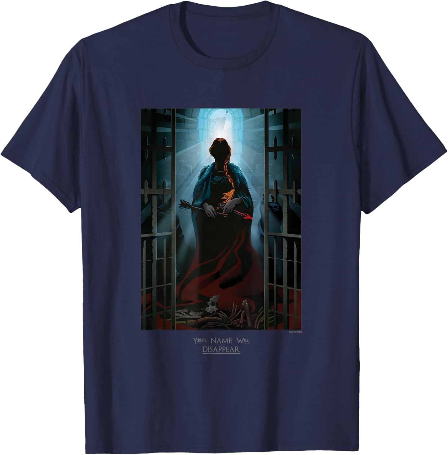 Game Of Thrones Sansa Stark Your Name Wil Disappear Poster T-Shirt - T-Shirt | Navy