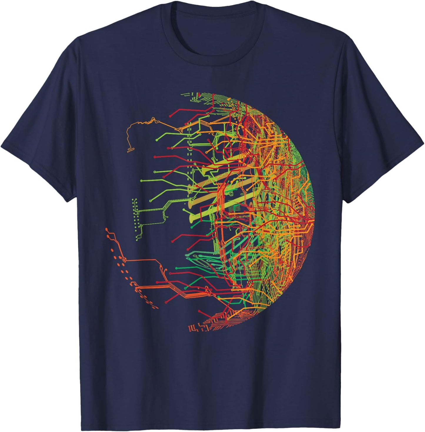 Binary World Gift - Motherboard CPU Chip Circuit Board T-Shirt - T-Shirt | Navy