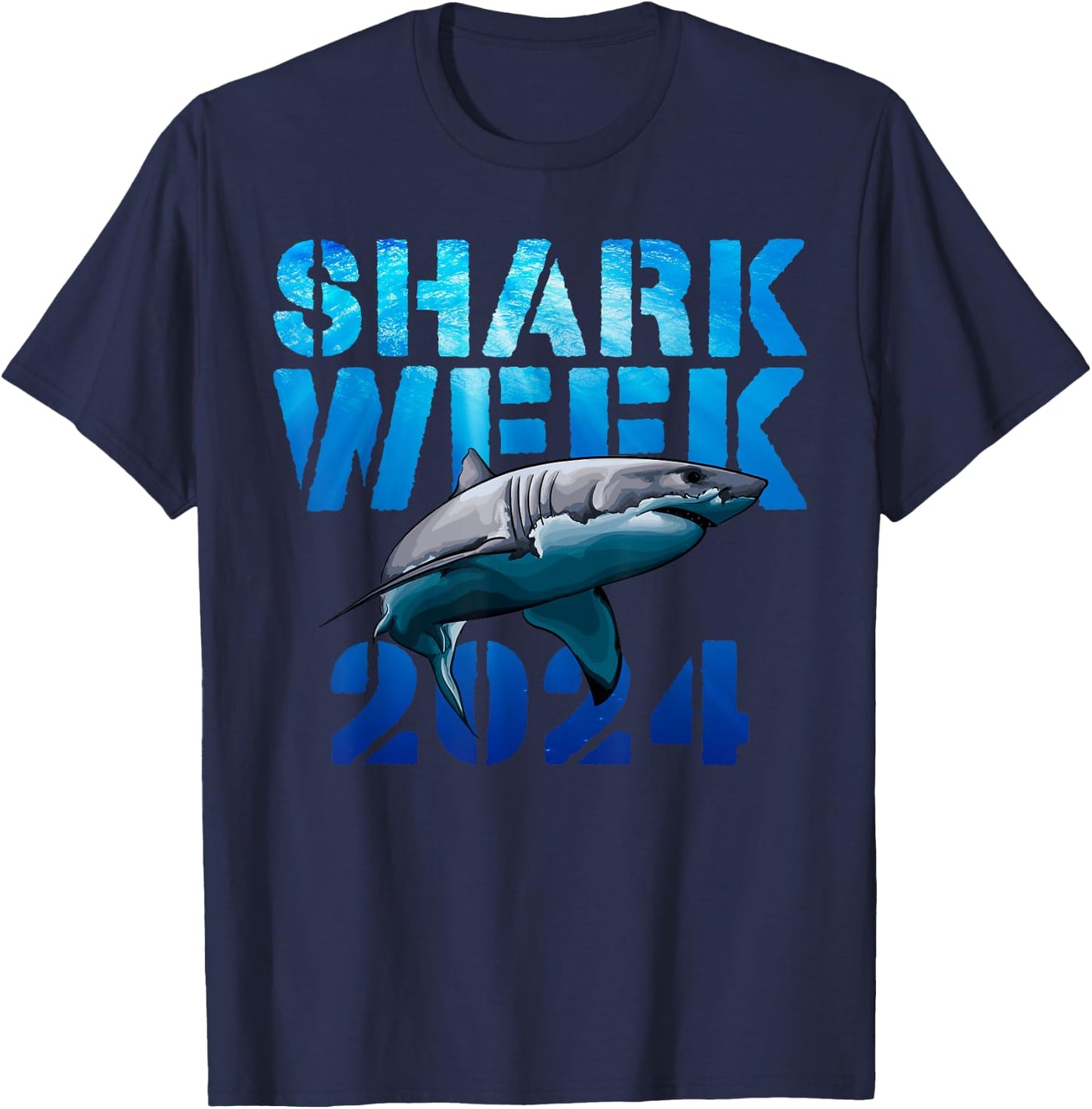 Shark Lover 2024 Week Animal Ocean Beach Summer Scuba Divers Men Women Kids T-Shirt - T-Shirt | Navy