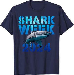 Shark Lover 2024 Week Animal Ocean Beach Summer Scuba Divers Men Women Kids T-Shirt - T-Shirt | Navy