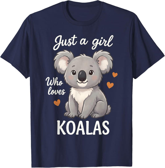 Just A Girl Who Loves Koalas T-Shirt - T-Shirt | Navy
