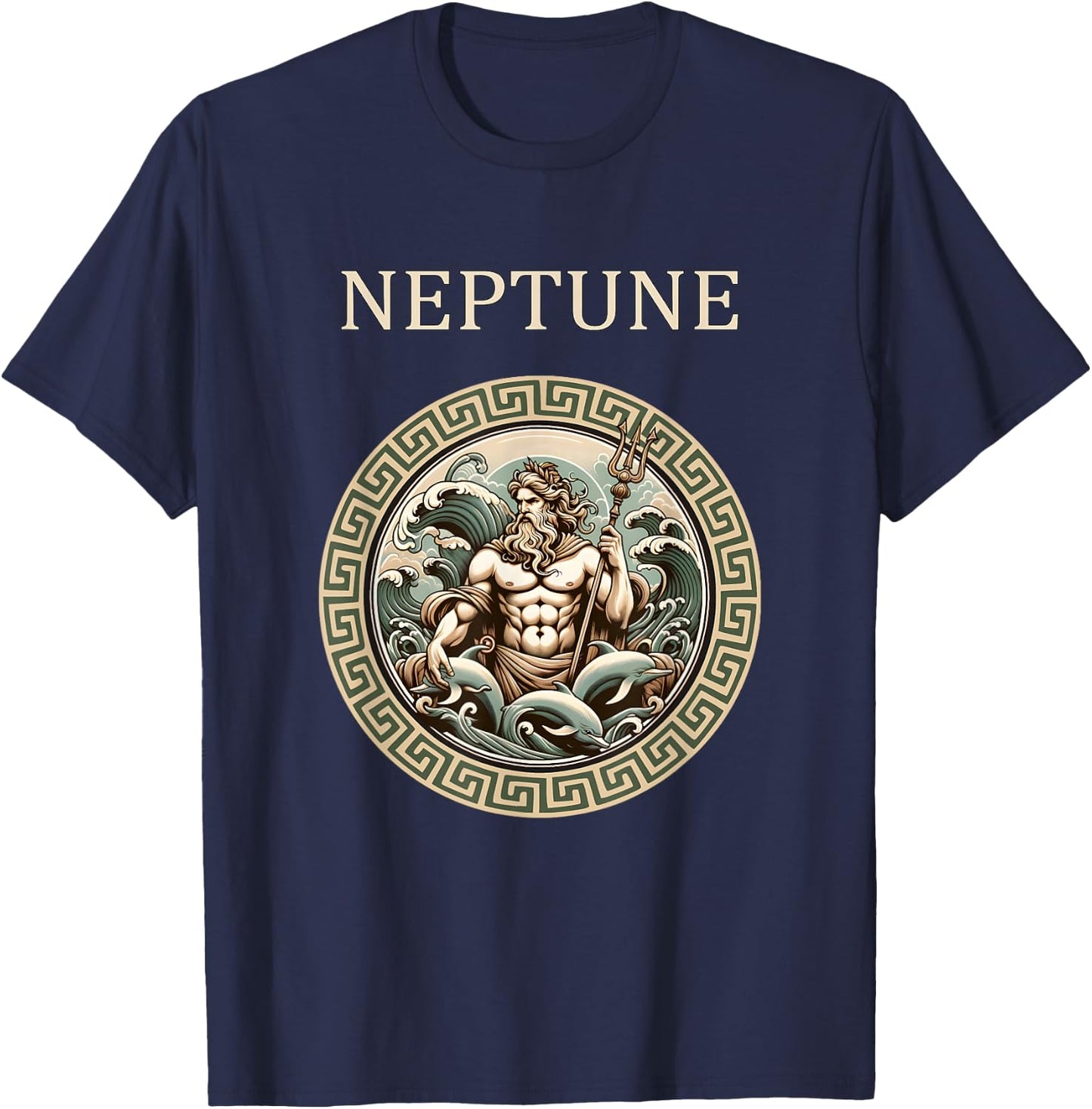 Neptune Ancient Roman God of the Sea T-Shirt - T-Shirt | Navy