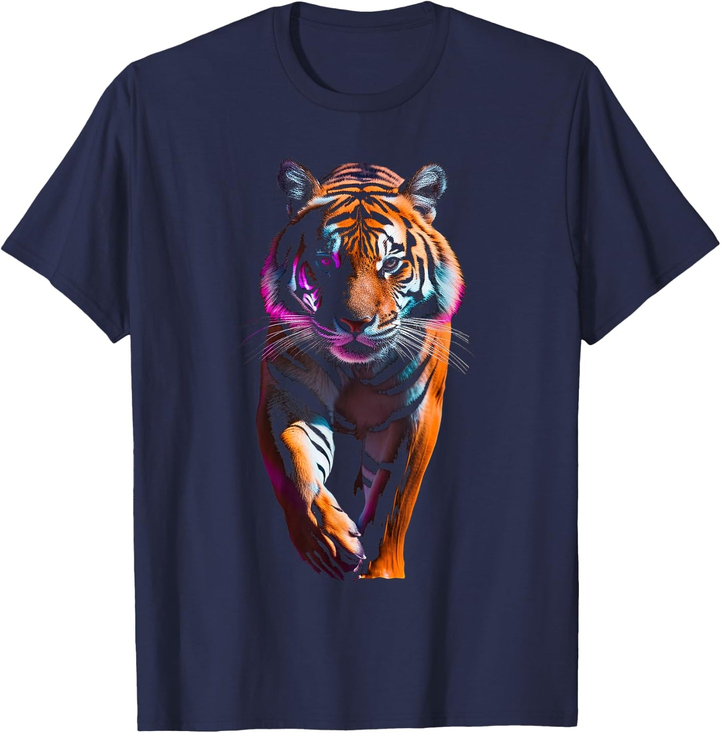 Tiger Animal Graphic Illustration Tiger T-Shirt - T-Shirt | Navy
