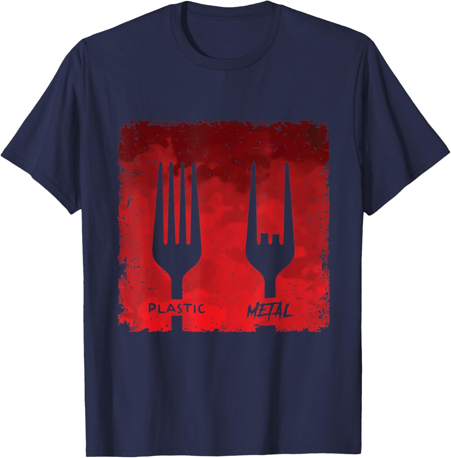 Plastic Fork Metal Music T-Shirt - T-Shirt | Navy