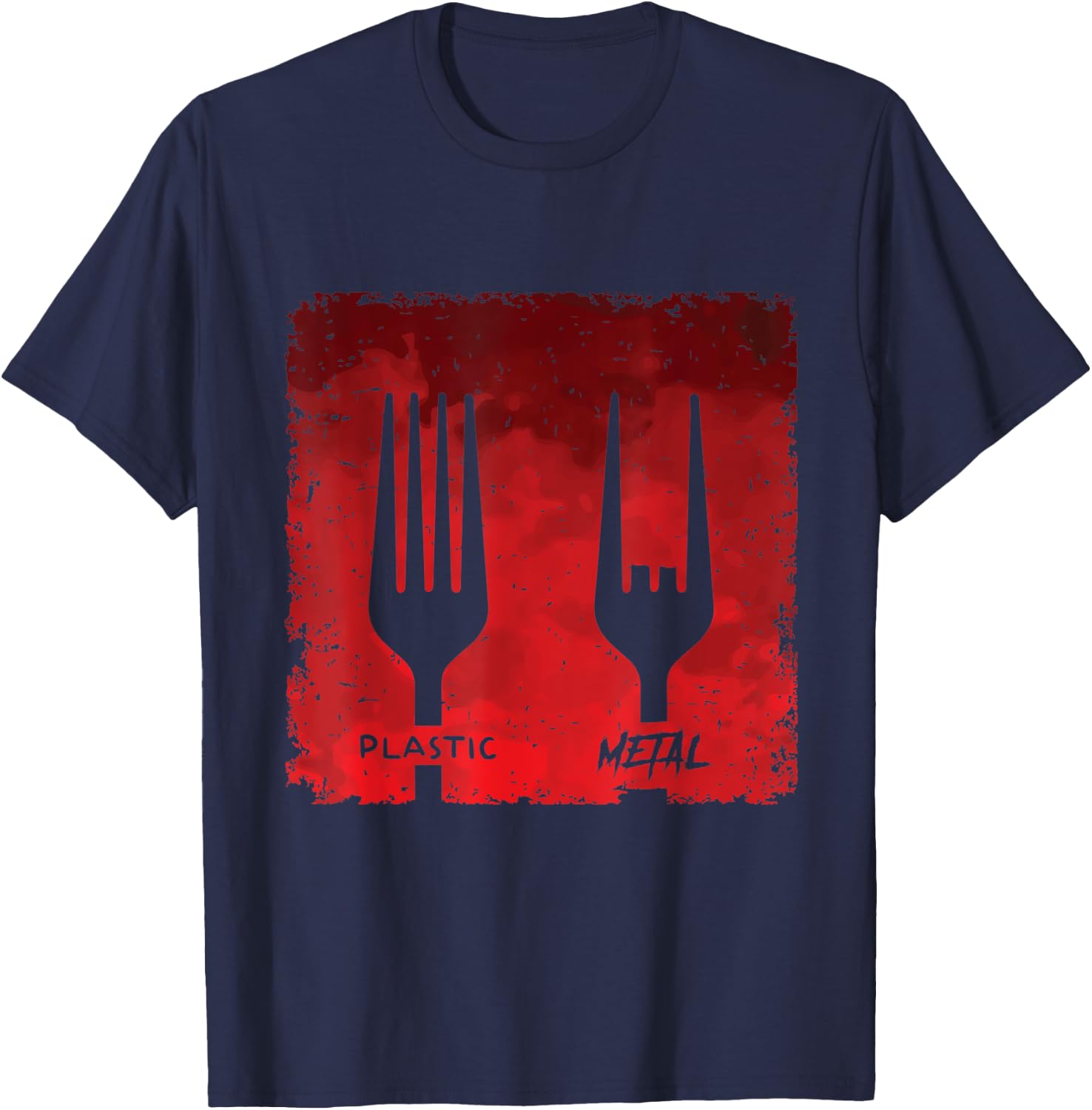 Plastic Fork Metal Music T-Shirt - T-Shirt | Navy