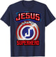 Jesus Is My Superhero | Cute Powerful Christian Gift T-Shirt - T-Shirt | Navy