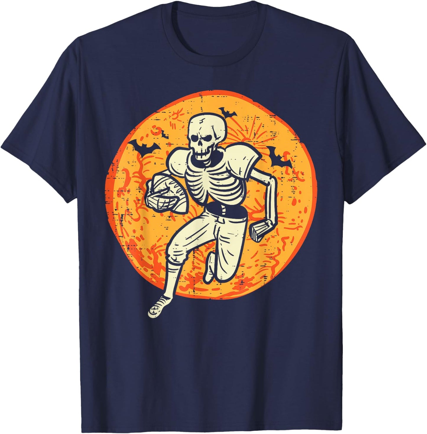 Halloween Skeleton American Football Costume Men Boys Kids T-Shirt - T-Shirt | Navy
