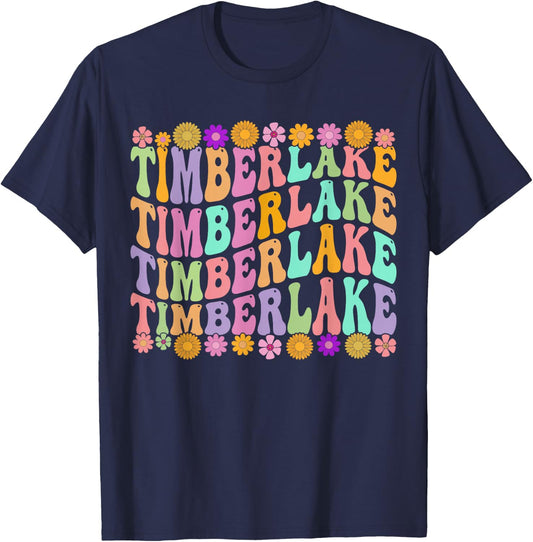 Timberlake Vintage Personalized Name I Love Timberlake T-Shirt - T-Shirt | Navy