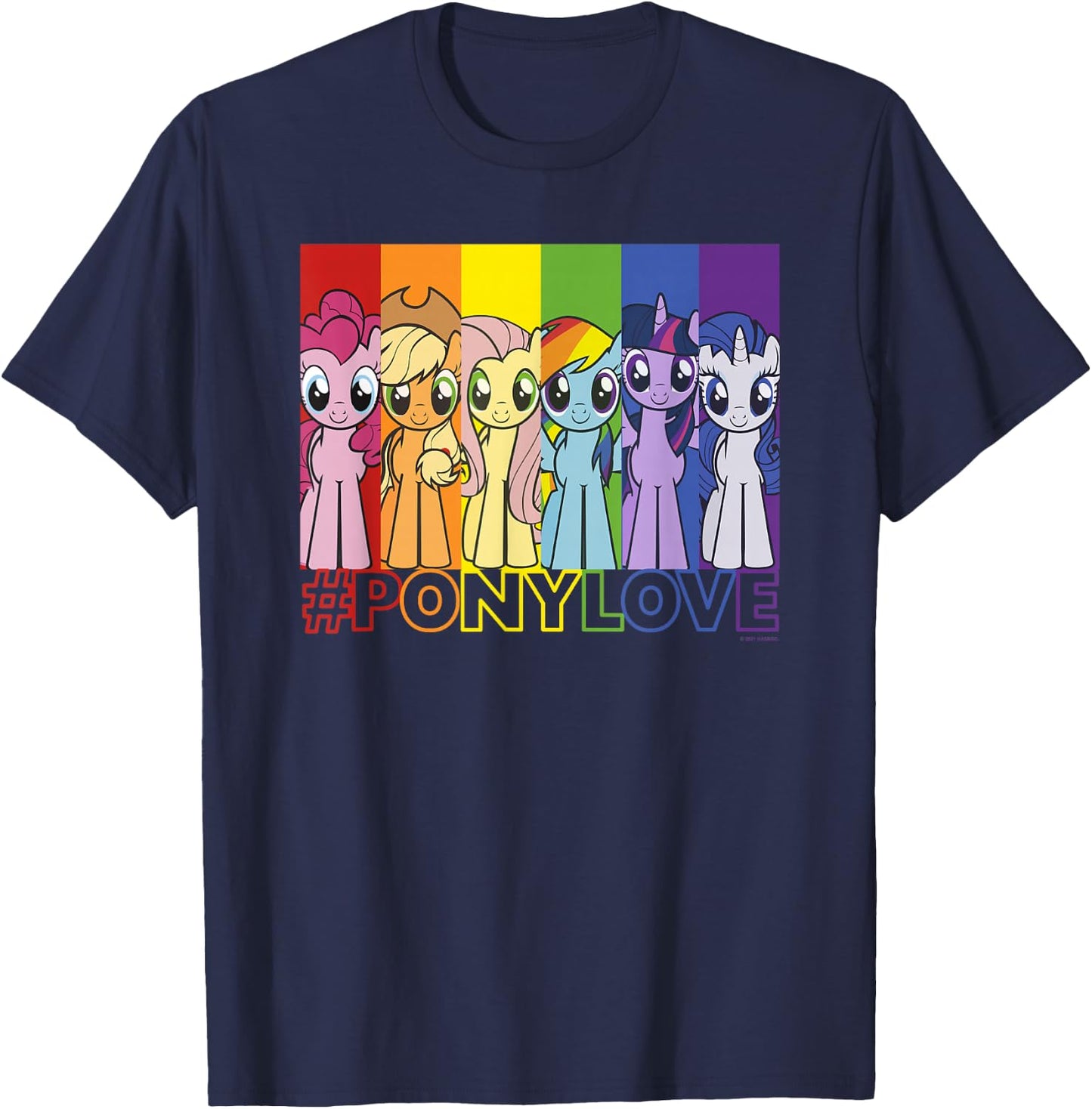 My Little Pony: Friendship is Magic Pony Love Rainbow Panels T-Shirt - T-Shirt | Navy