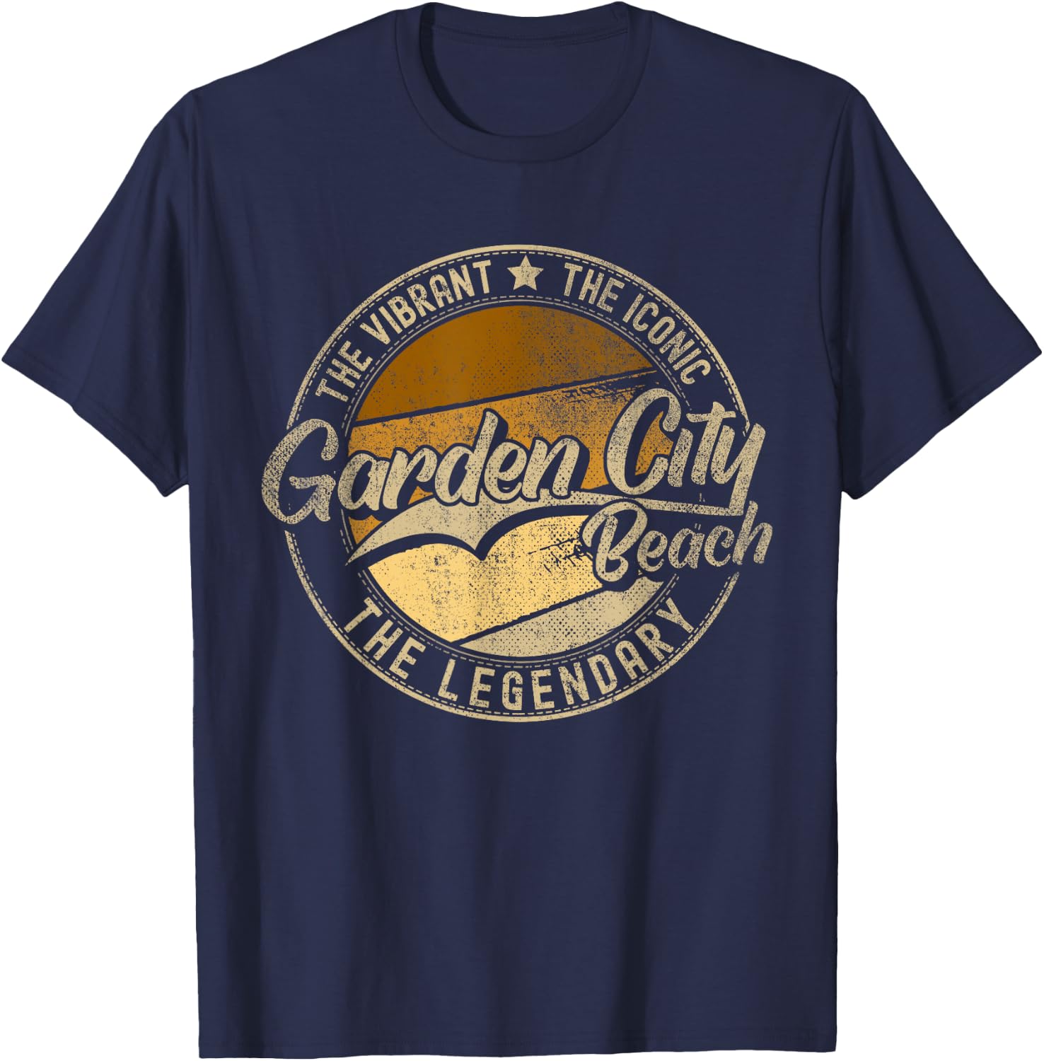 Garden City Beach SC | South Carolina | Vintage Distressed Men Women Kids T-Shirt - T-Shirt | Navy