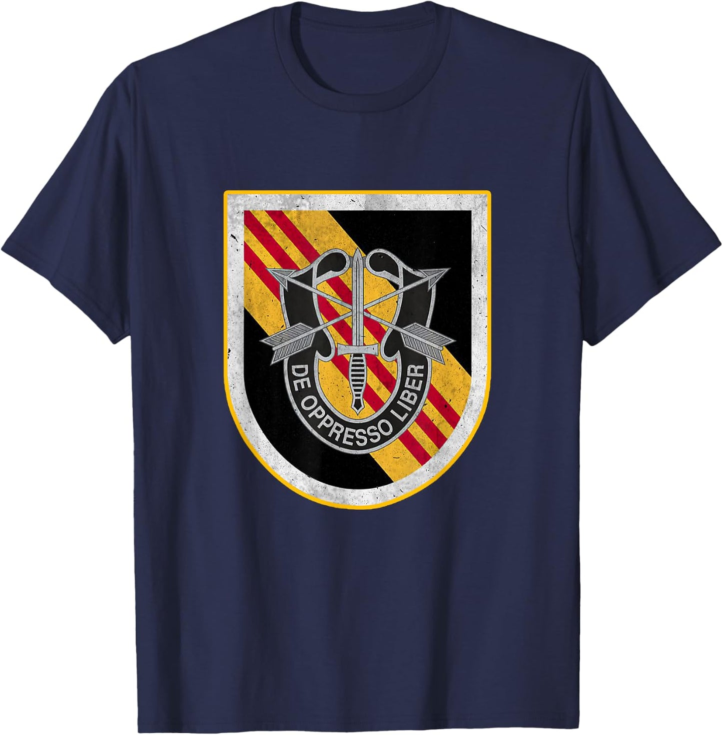 5th Special Forces Group Airborne De Oppresso Liber Veteran T-Shirt - T-Shirt | Navy