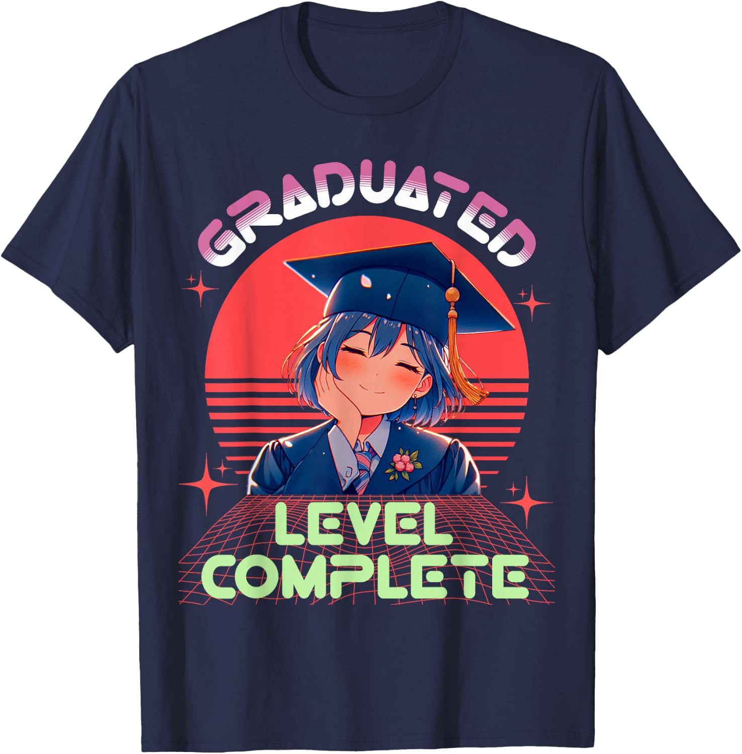 Graduation shirts 2025 anime lover high school college T-Shirt - T-Shirt | Navy