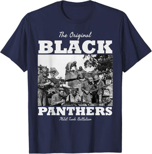 Black Panthers 761st Tank Battalion WW2 Tank Squadron T-Shirt - T-Shirt | Navy