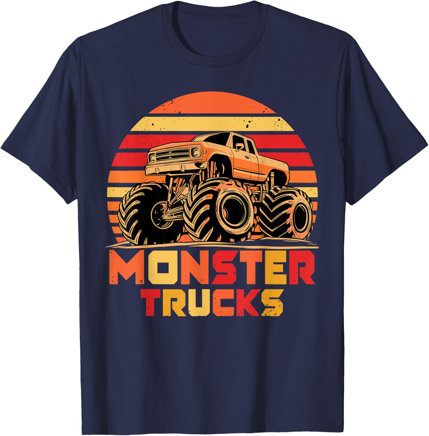 Monster Truck Retro Monster Trucks T-Shirt - T-Shirt | Navy
