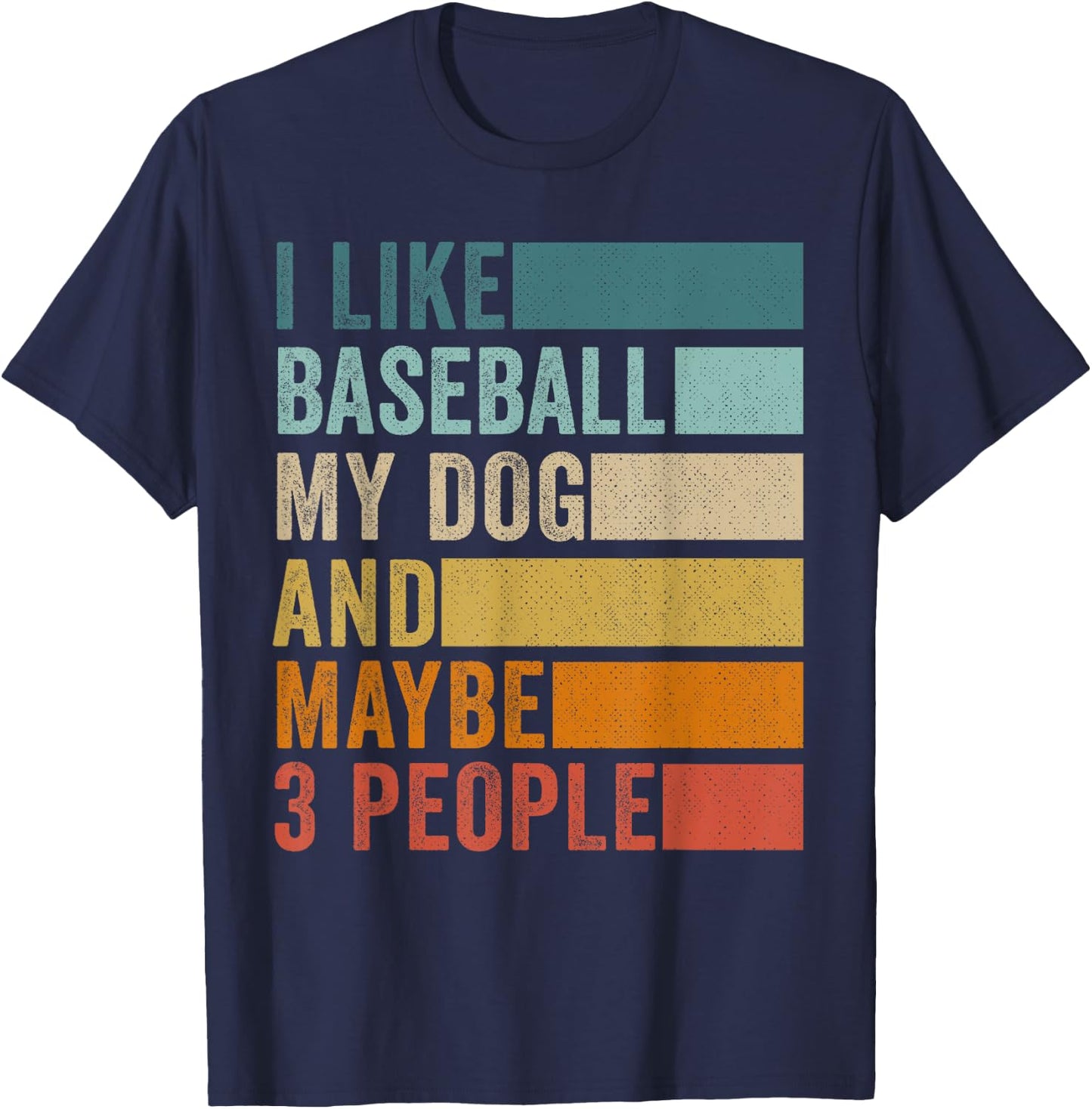 I Like Baseball My Dog And Maybe 3 People Vintage Retro Women T-Shirt - T-Shirt | Navy