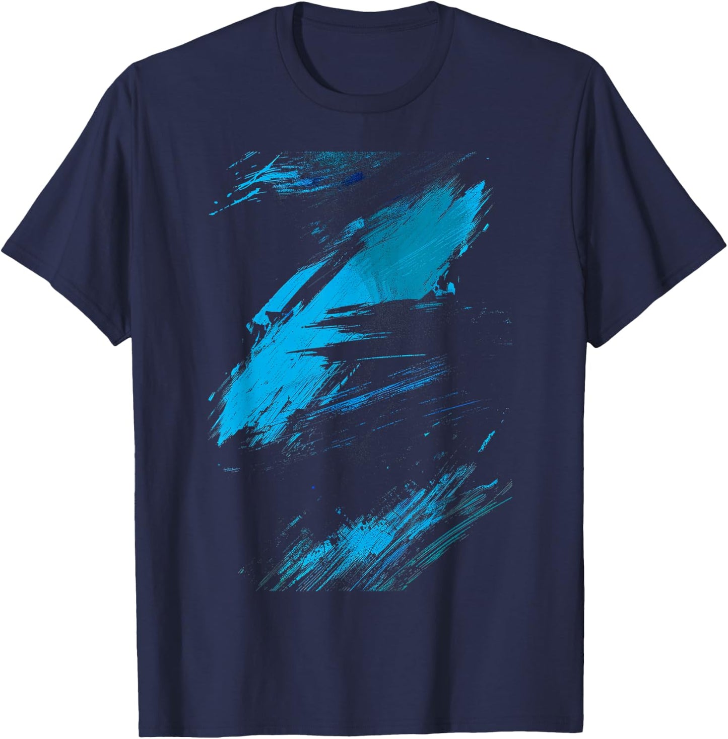 Blue And Black Dynamic Graphic T-Shirt - T-Shirt | Navy