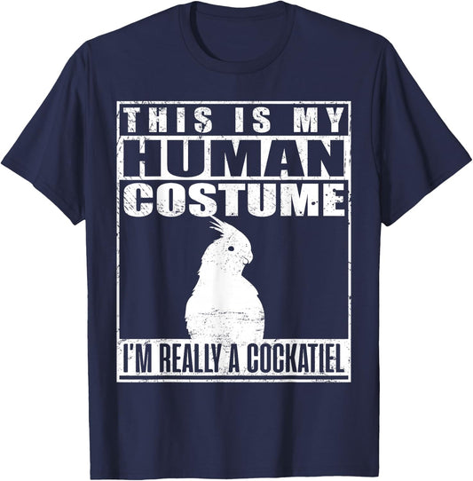 This Is My Human Costume I'm A Cockatiel Halloween Parrot T-Shirt - T-Shirt | Navy