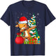 Dabbing Giraffe Santa Christmas Kids Boys Girls T-Shirt - T-Shirt | Navy