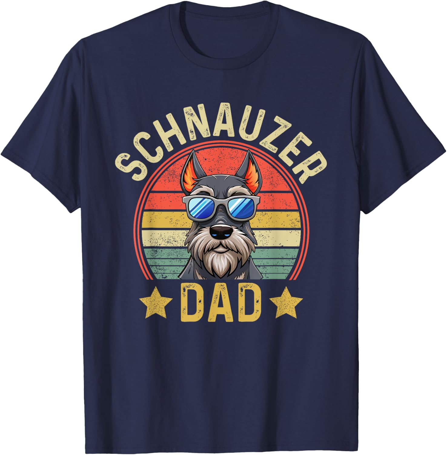 Best Schnauzer Dad Dog Fathers Day T-Shirt - T-Shirt | Navy