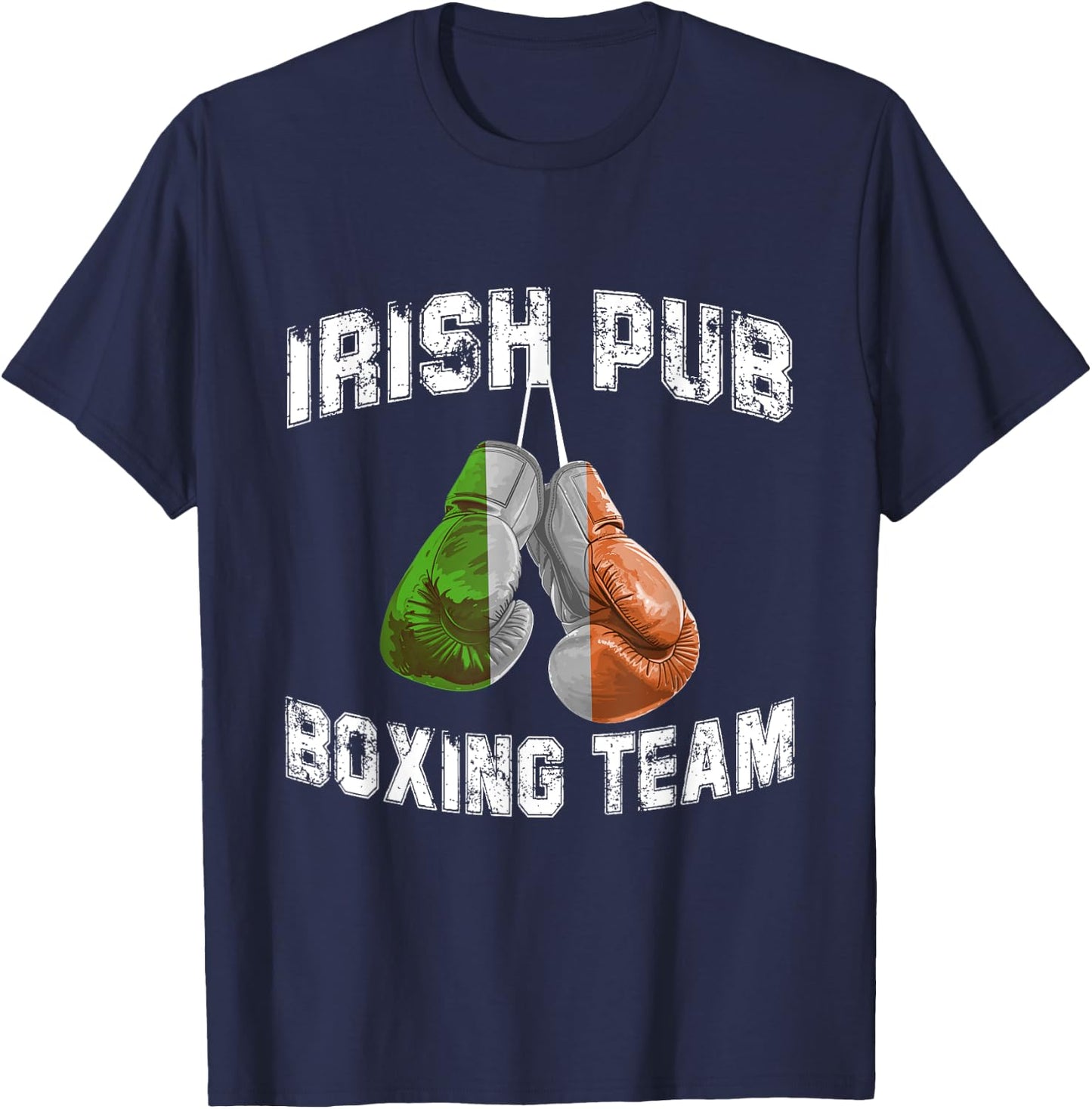 Irish Boxing Funny Ireland Flag - Irish Pub T-Shirt - T-Shirt | Navy