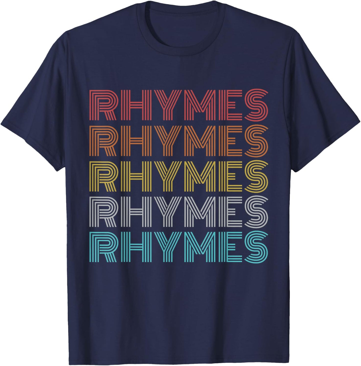 Retro Vintage Rhymes T-Shirt - T-Shirt | Navy