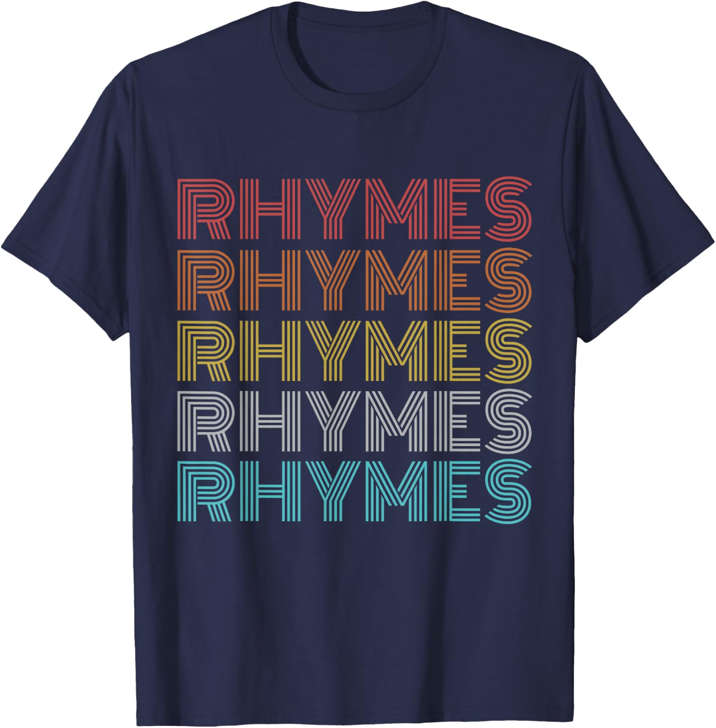 Retro Vintage Rhymes T-Shirt - T-Shirt | Navy
