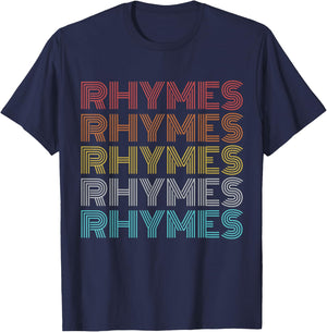 Retro Vintage Rhymes T-Shirt - T-Shirt | Navy