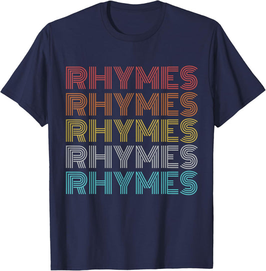 Retro Vintage Rhymes T-Shirt - T-Shirt | Navy