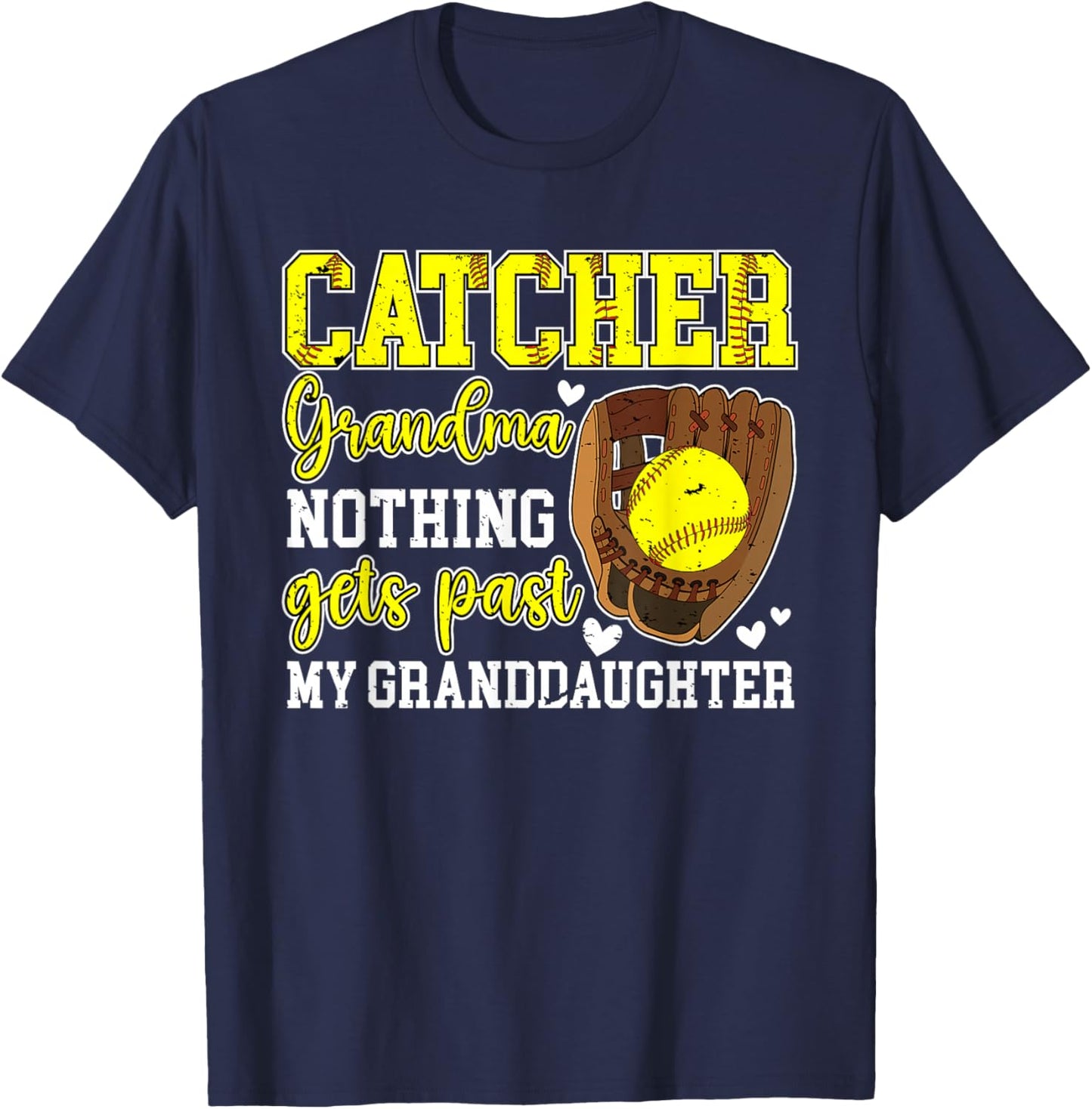 Softball Catcher Grandma of A Softball Catcher Grandmother T-Shirt - T-Shirt | Navy