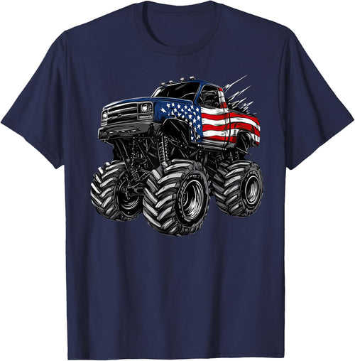 Monster Truck USA Flag American Patriotic design