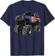 Monster Truck USA Flag American Patriotic design T-Shirt - T-Shirt | Navy