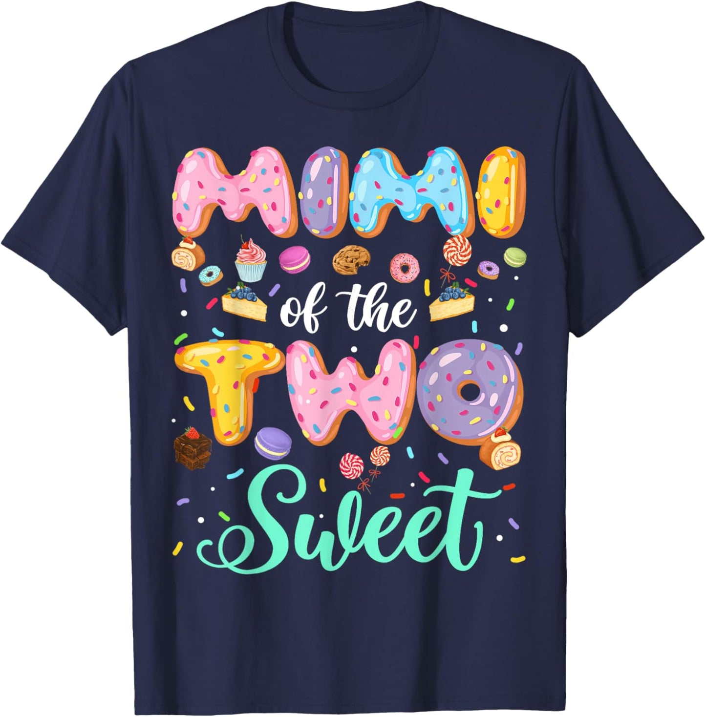 Mimi Of The Two Sweet 2Nd Birthday Girl Donut Lover T-Shirt - T-Shirt | Navy