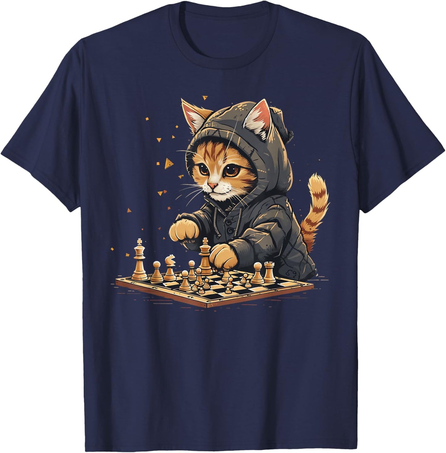Chess , & Kids Cat Chess Player T-Shirt - T-Shirt | Navy