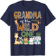 Grandma Of The Wild One 1St Birthday Safari Zoo Jungle T-Shirt - T-Shirt | Navy
