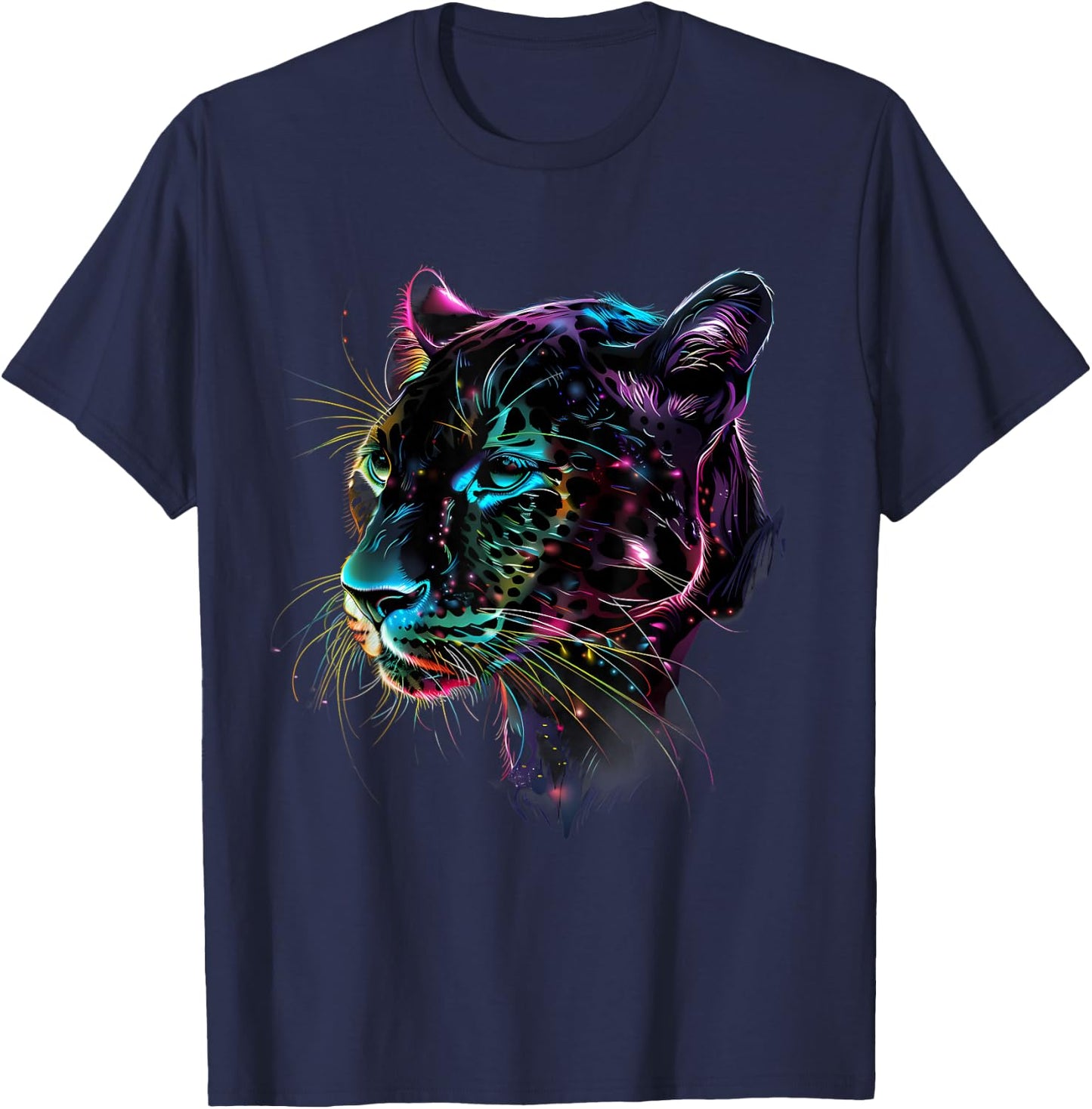 Panther Animal Graphic Portrait Artwork Black Panther Lover T-Shirt - T-Shirt | Navy