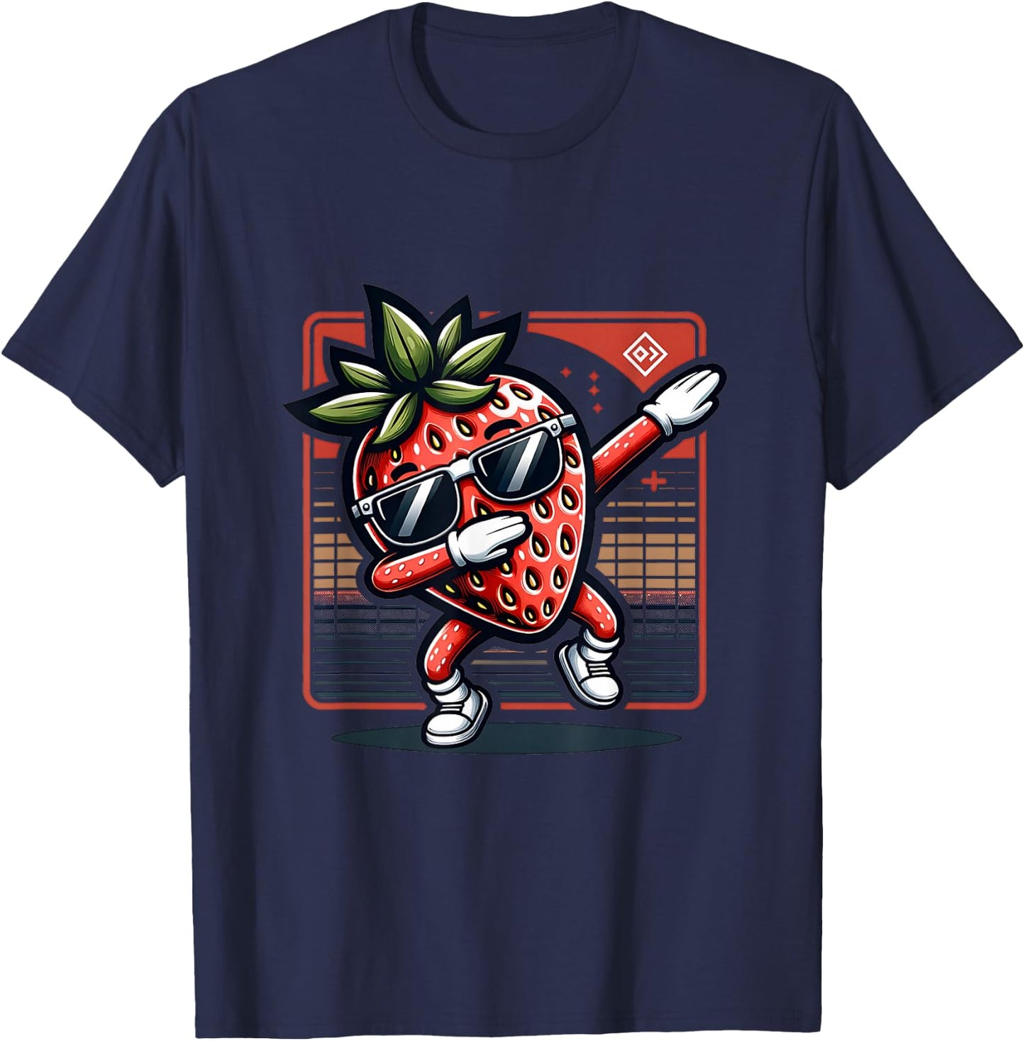Funny Dab Strawberry Dancing Dabbing Fruit Meme T-Shirt - T-Shirt | Navy