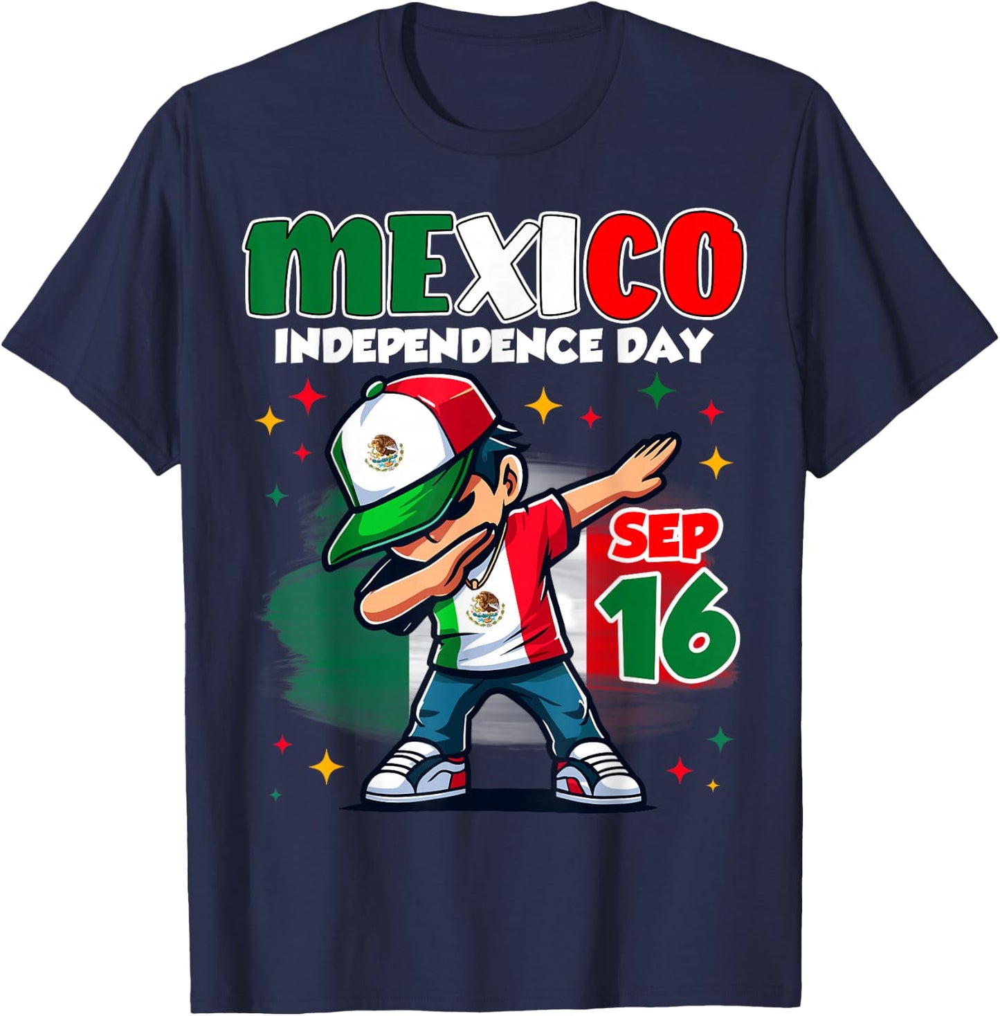 Mexico Independence Day September 16 Celebration boys T-Shirt - T-Shirt | Navy
