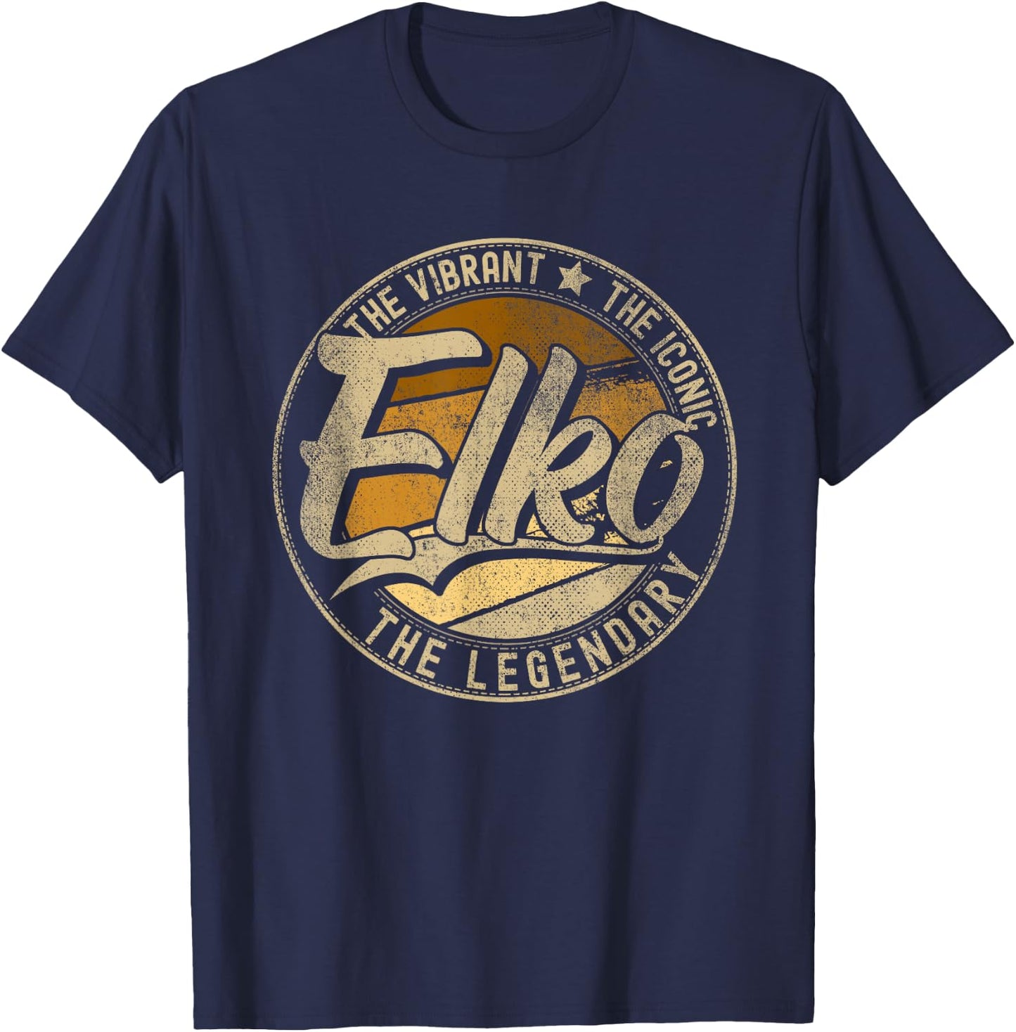 Elko NV | Nevada | Vintage Distressed T-Shirt - T-Shirt | Navy