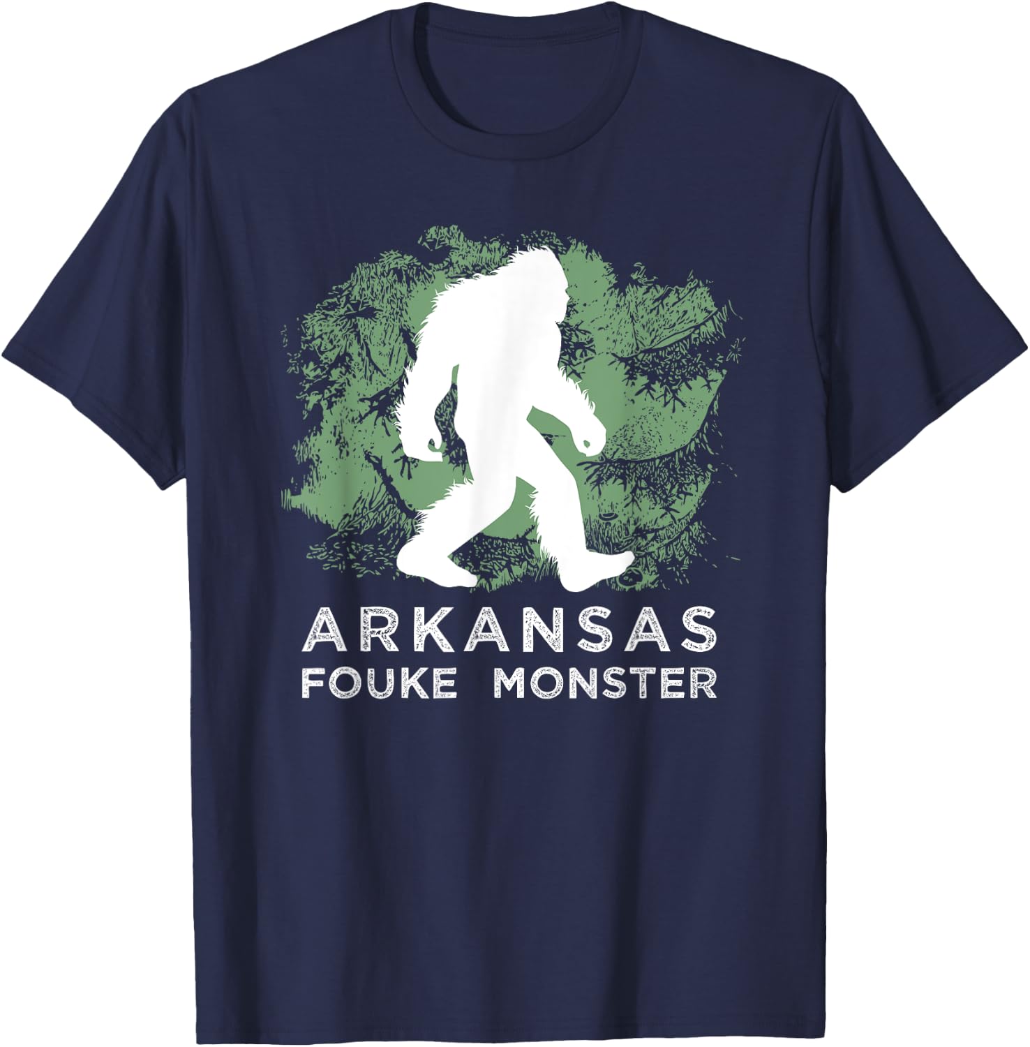 Arkansas Fouke Monster Shirt, Southern Swamp Bigfoot T-Shirt - T-Shirt | Navy