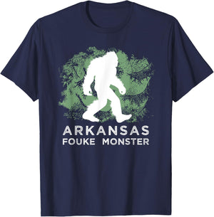 Arkansas Fouke Monster Shirt, Southern Swamp Bigfoot T-Shirt - T-Shirt | Navy