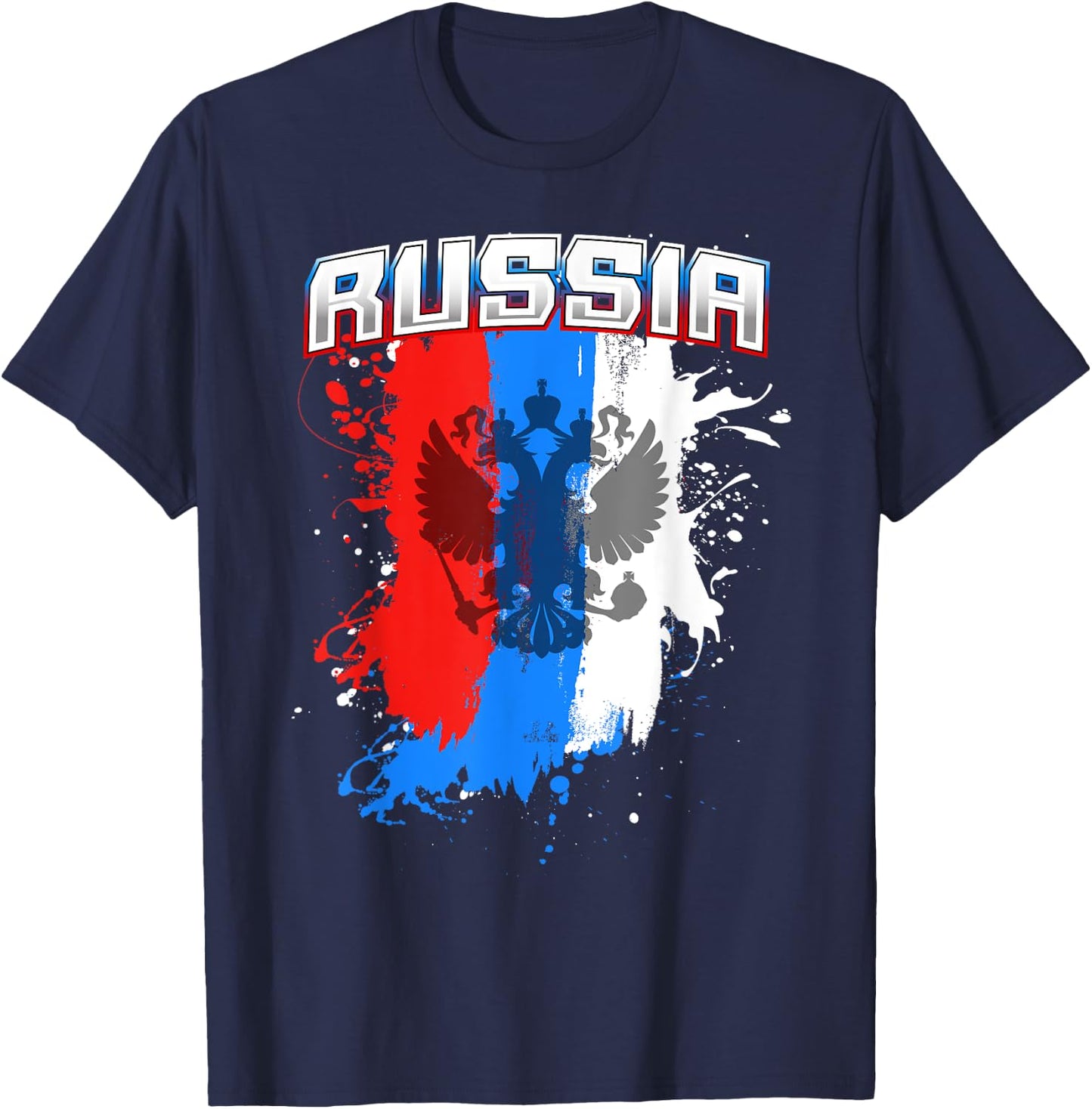 Russian Flag Gift , Women And Kids Team Russia Eagle T-Shirt - T-Shirt | Navy