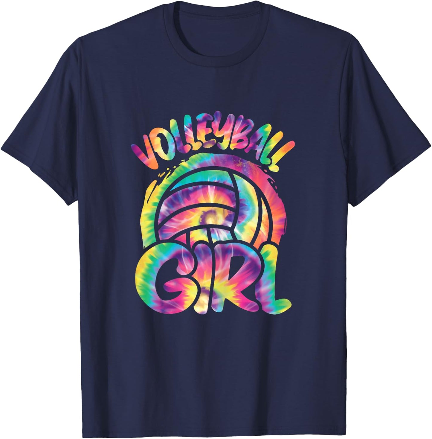 Volleyball Girl Volleyball Player Colorful Women Girls T-Shirt - T-Shirt | Navy