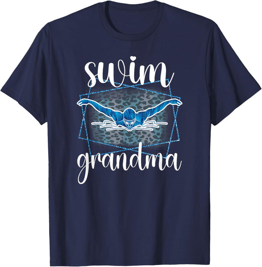 Swim Grandma Proud Grandmother Of A Swimmer Grandma T-Shirt - T-Shirt | Navy