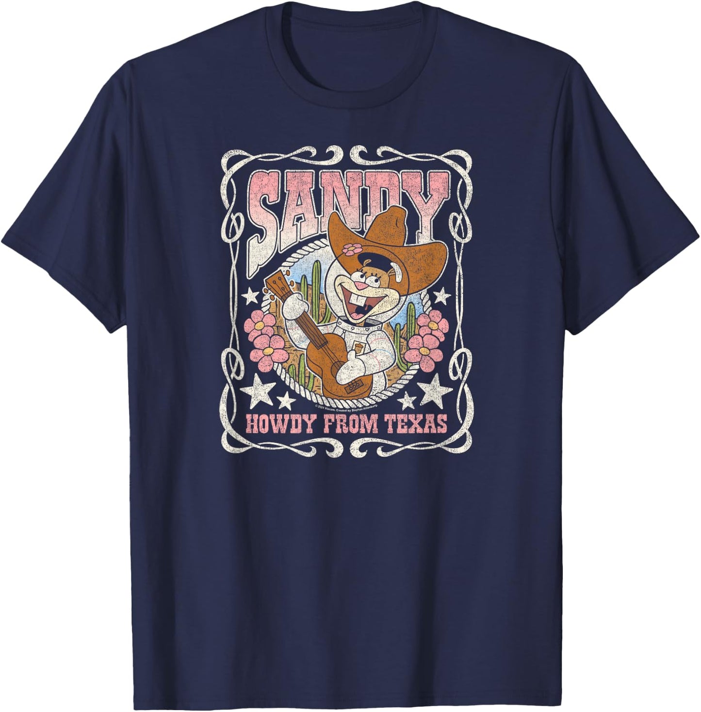 Spongebob Squarepants - Sandy Cheeks Howdy from Texas T-Shirt - T-Shirt | Navy