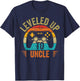 Leveling up to uncle 2025 funny video gamer vintage men T-Shirt - T-Shirt | Navy