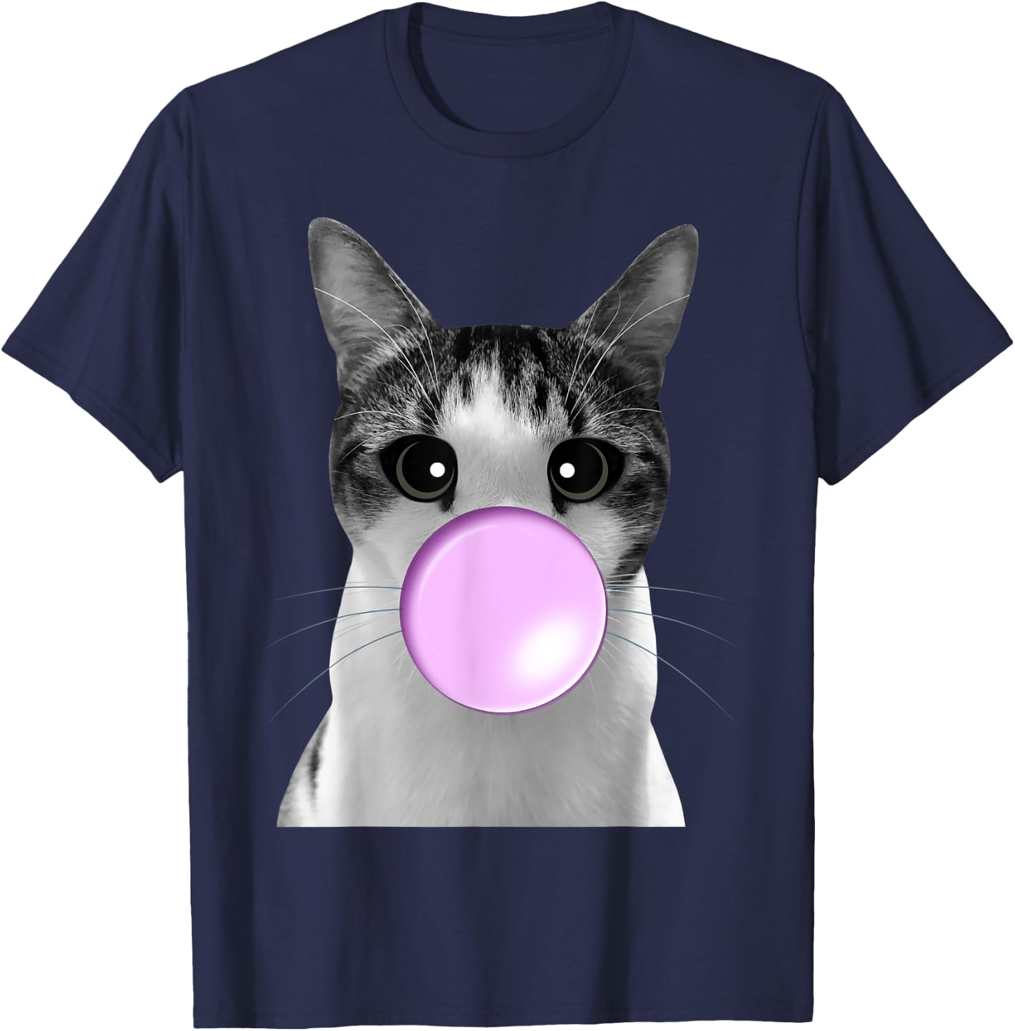 Bubblegum Kitty Cat Women Kids T-Shirt - T-Shirt | Navy